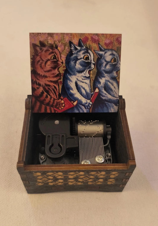 Twinkle Twinkle little star music box | Three cats singing by Louis Wain