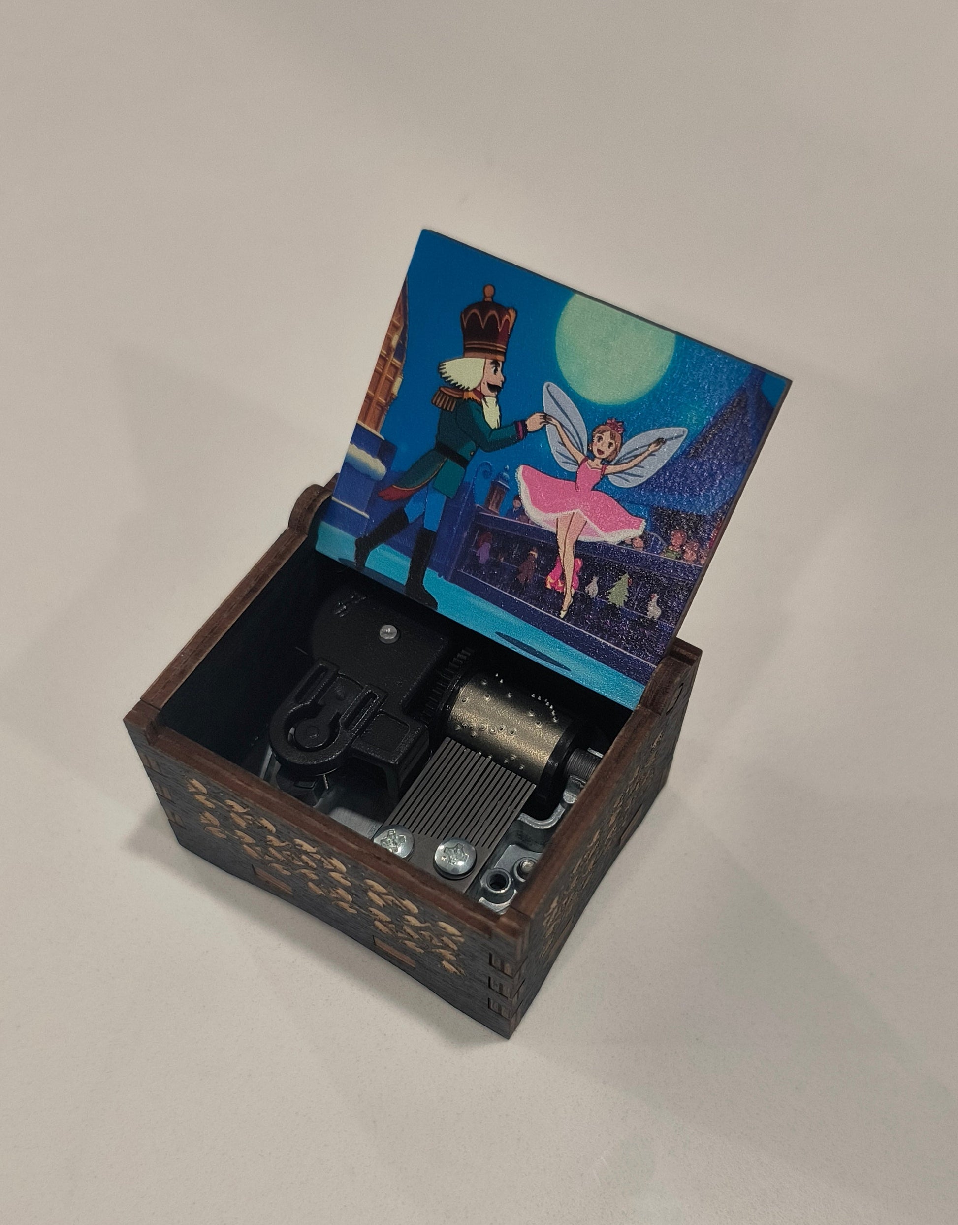 nutcracker music box playing the song march of the toy soldiers