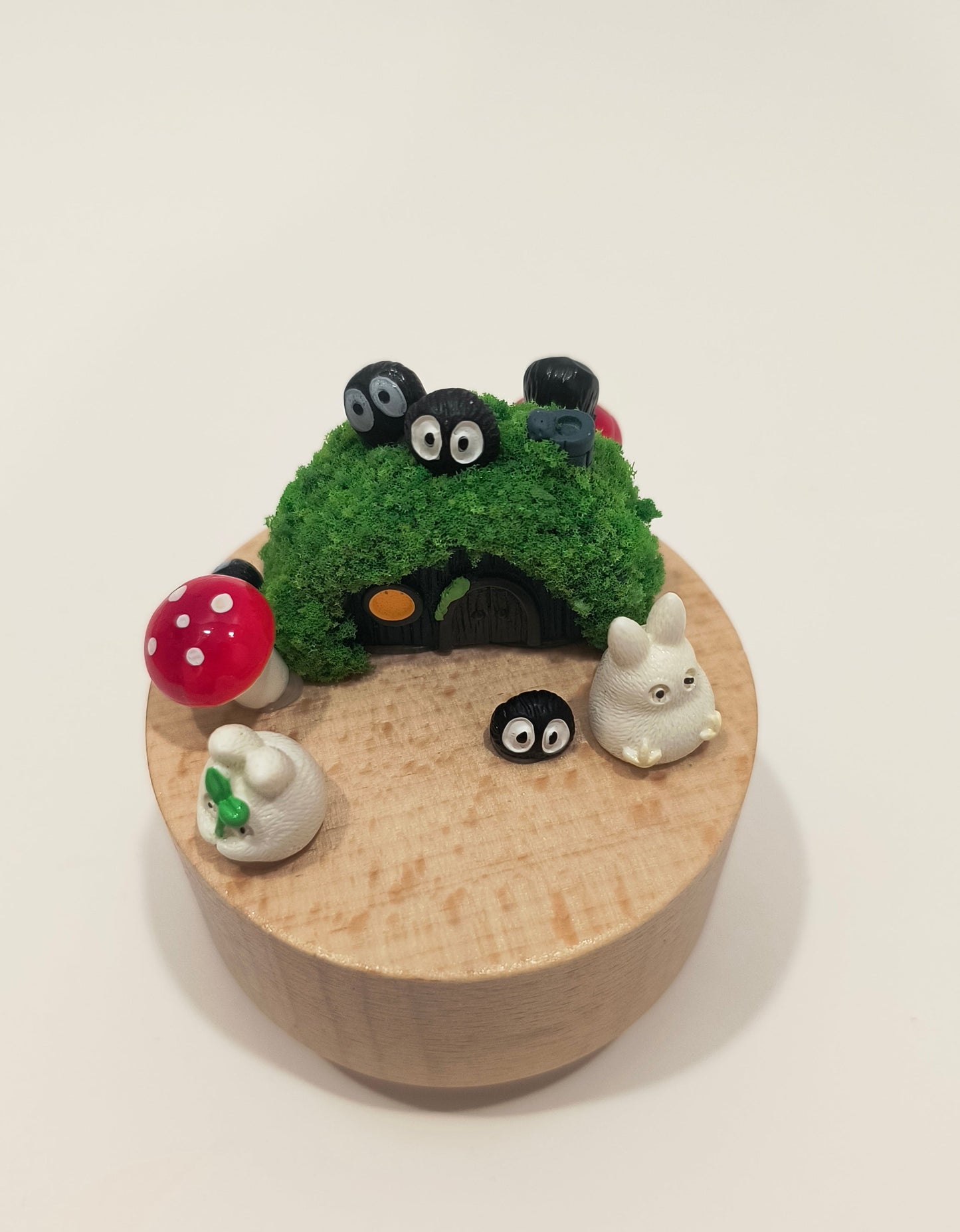Totoro inspired music box | Wooden rotating music box | Forest spirit