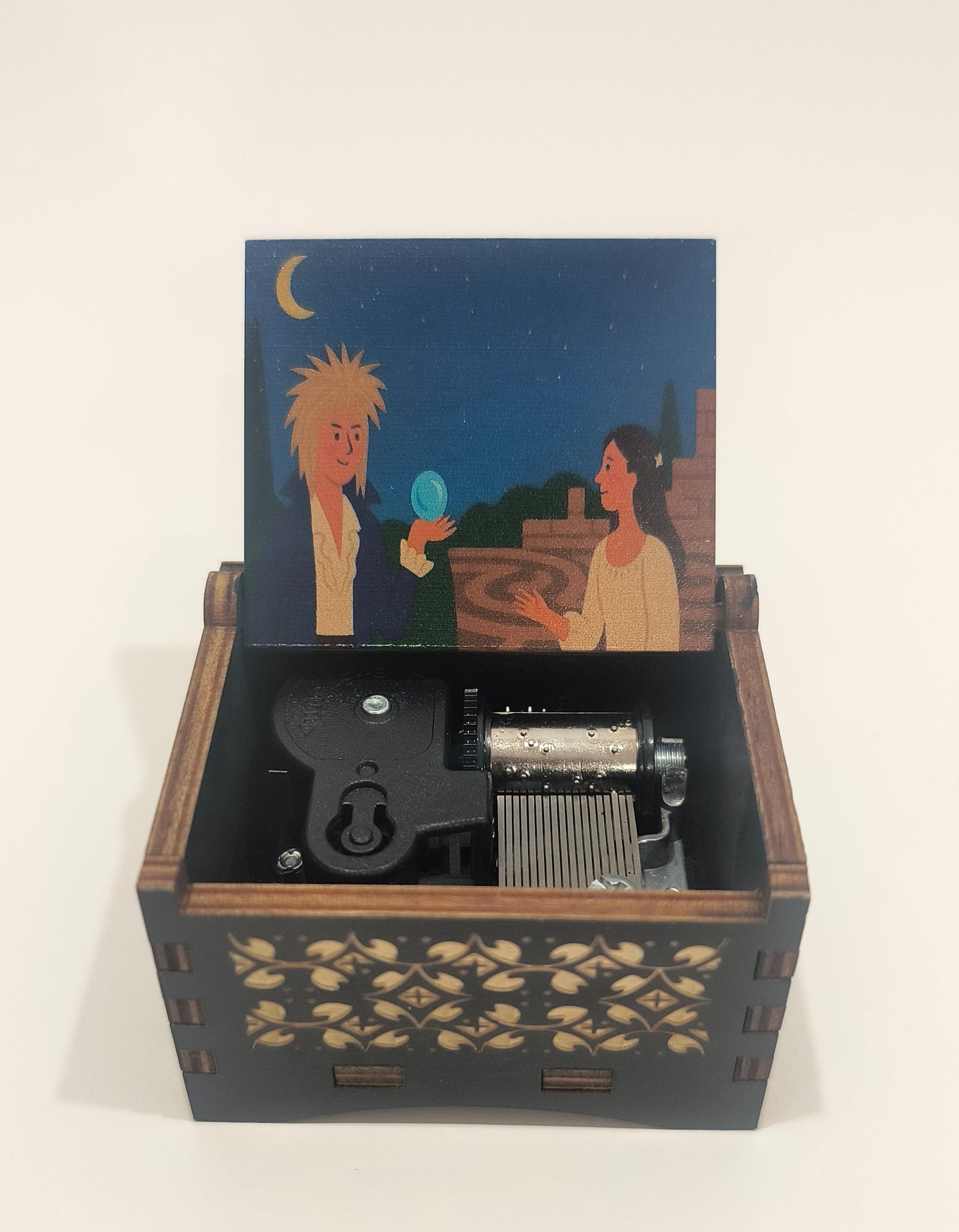 labyrinth music box with jareth and sarah