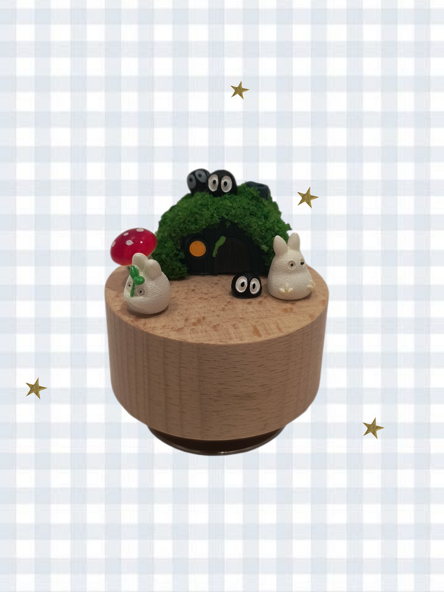 Totoro inspired music box | Wooden rotating music box | Forest spirit