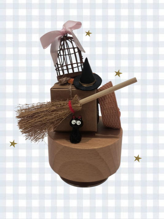 Kiki & Jiji music box | Rotating music box with witchy figurines and trinkets | Teenage witch